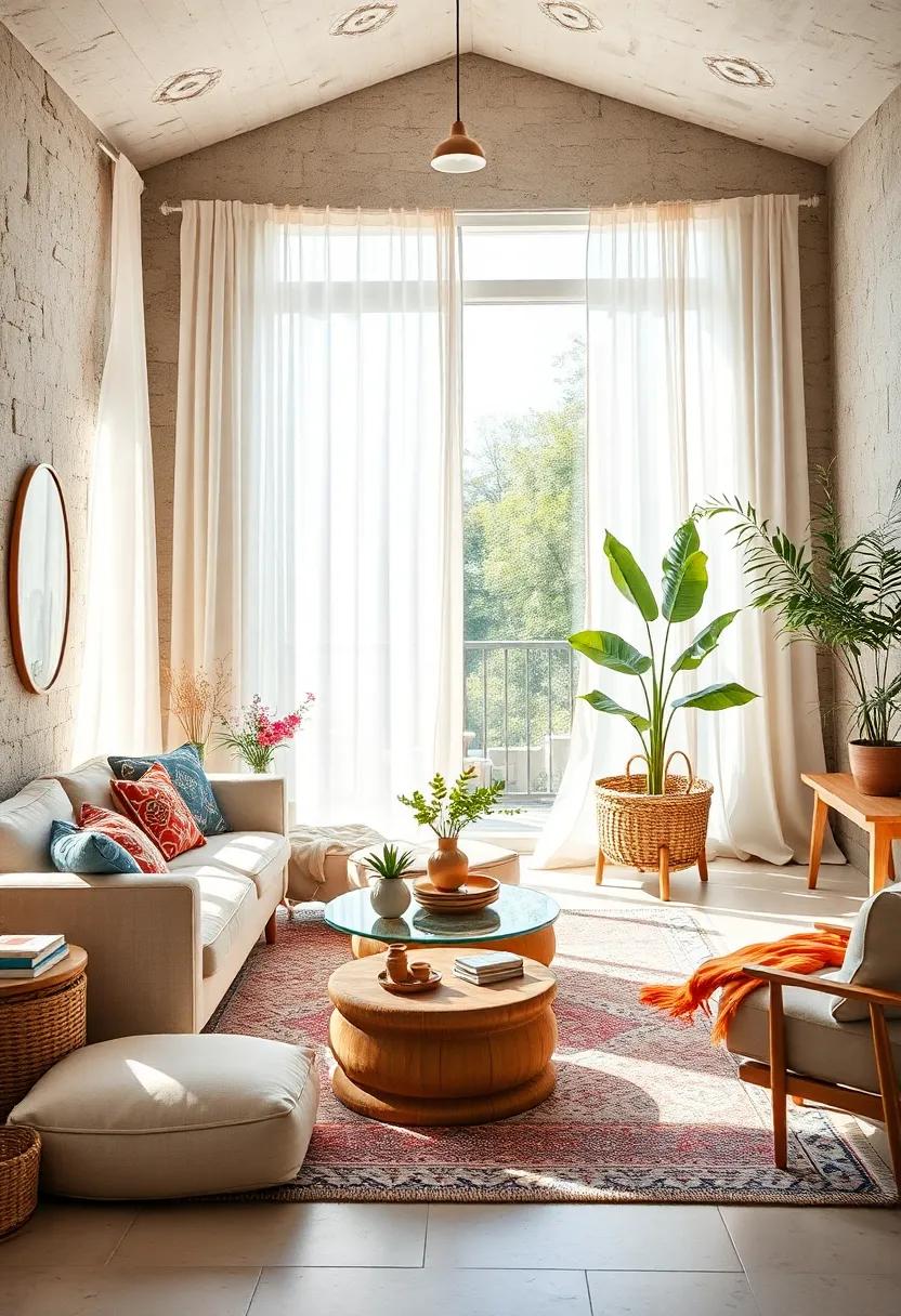 Embrace natural light with sheer white curtains that gently ‍diffuse ‌sunlight throughout​ your living space