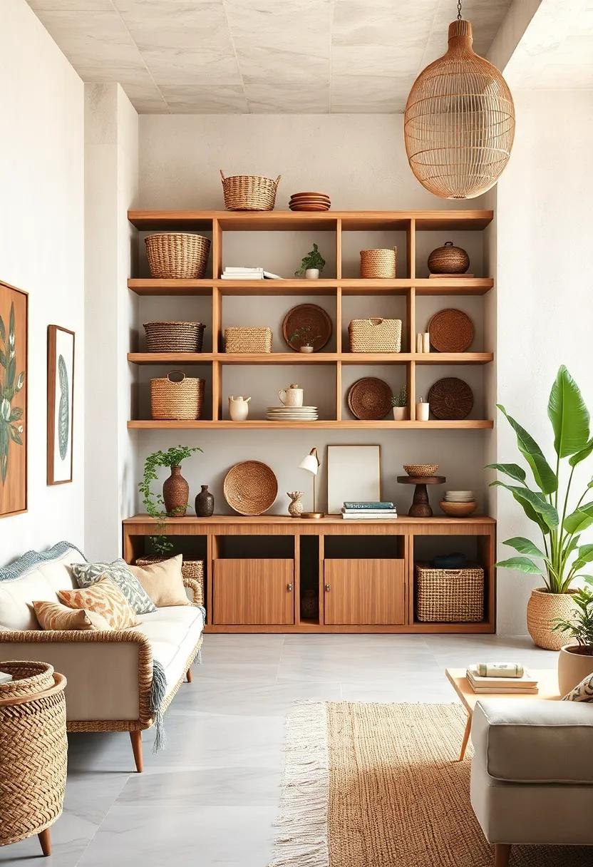 Use open shelving with woven baskets‍ to ‌combine functionality and charming ‌texture