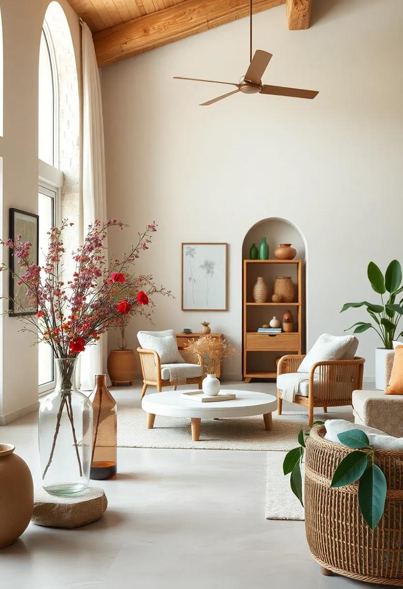 Place delicate,‍ translucent vases​ filled‌ with fresh or dried flowers ⁣for subtle pops of natural beauty