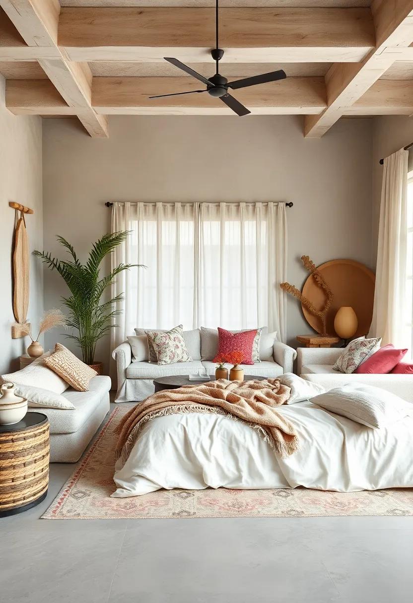Use layered sheer fabrics for bedding and throws to create an inviting, dreamy retreat