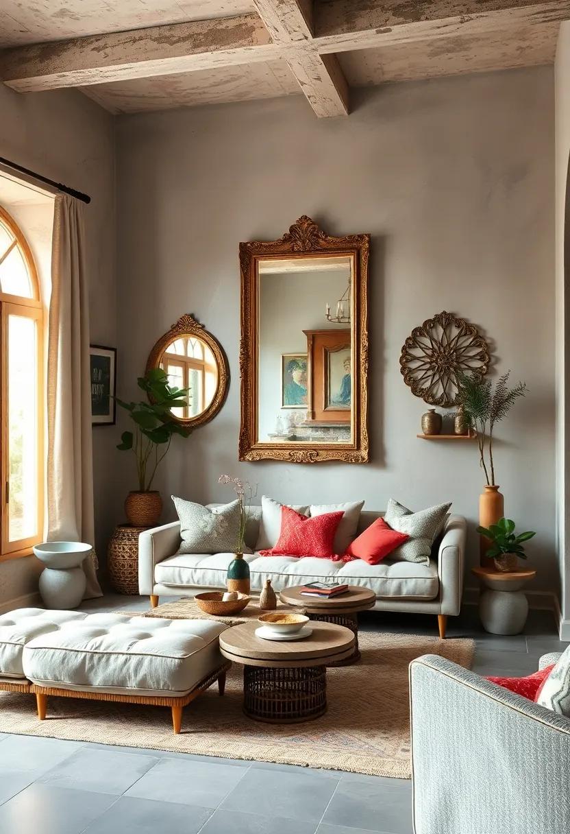 Add mirror⁤ accents with ornate​ frames to bounce light ‍and expand your‌ space visually