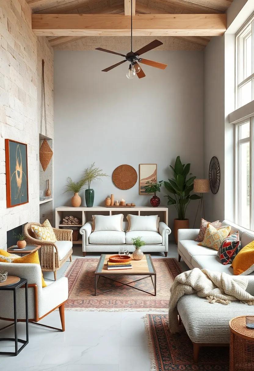 Combine‌ minimalist ​metal accents with⁣ soft furnishings⁢ for a balanced eclectic aesthetic