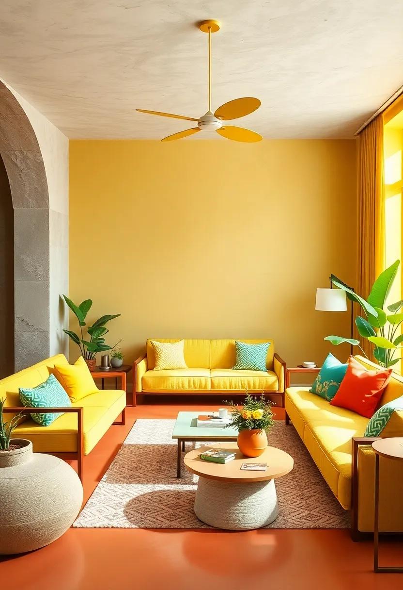 Starfruit ⁣Spark: Bright yellow, chartreuse, light teal, and⁢ soft coral for a​ refreshing and modern tropical feel