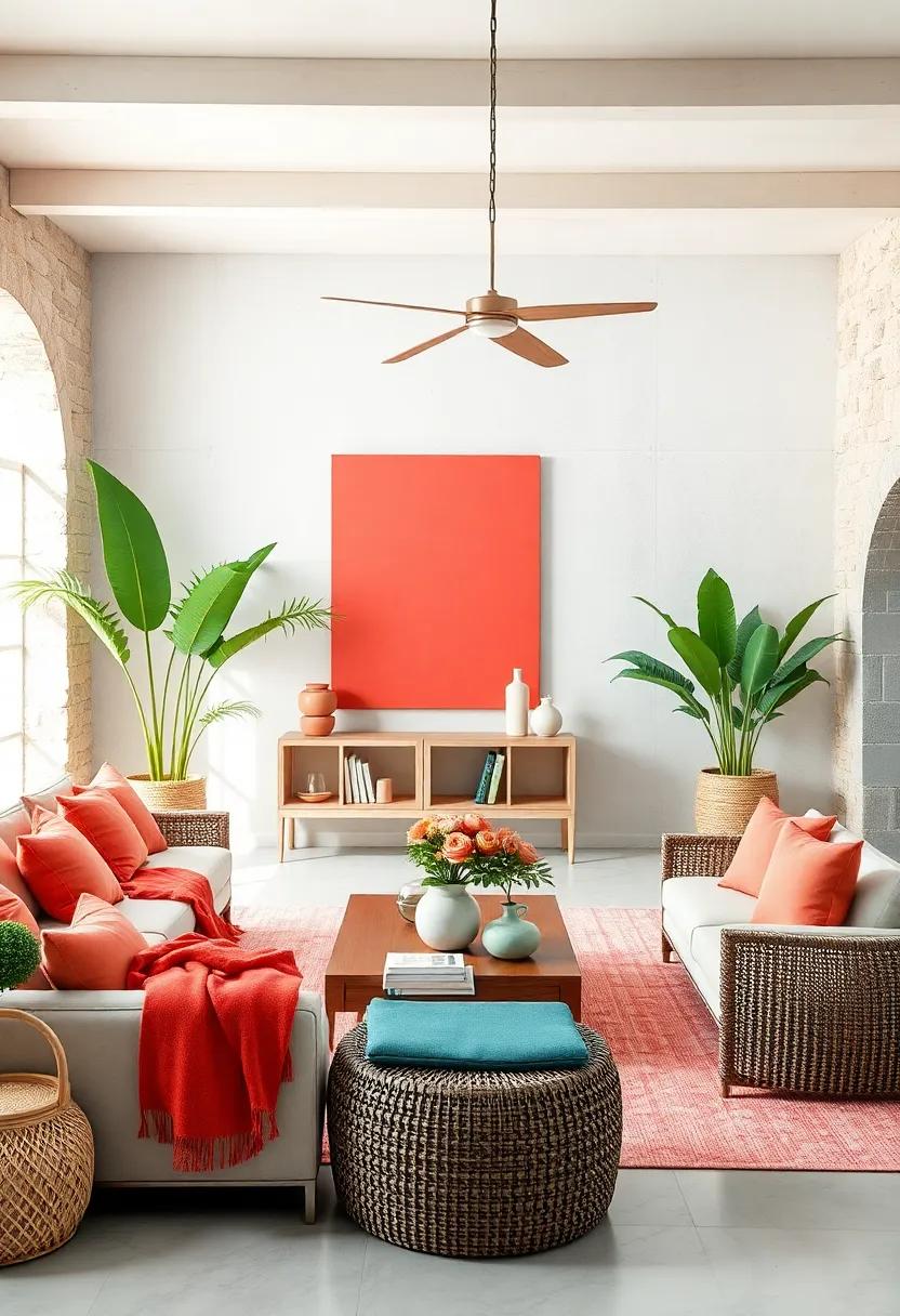 Coral Breeze: Soft coral,‌ seafoam ⁢green, sky blue, and sandy beige for an airy yet lively coastal interior vibe