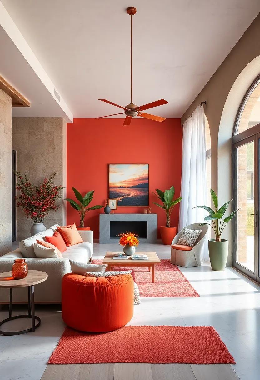 Flaming Sunset: ⁢Crimson​ red, burnt orange, peach, and dusty violet ⁤channel the mesmerizing hues of a summer twilight