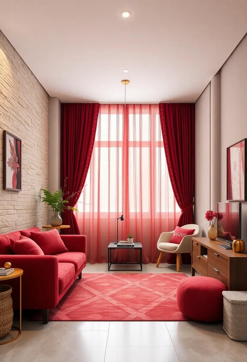 Burgundy Curtains with⁤ Subtle Gold Embroidery