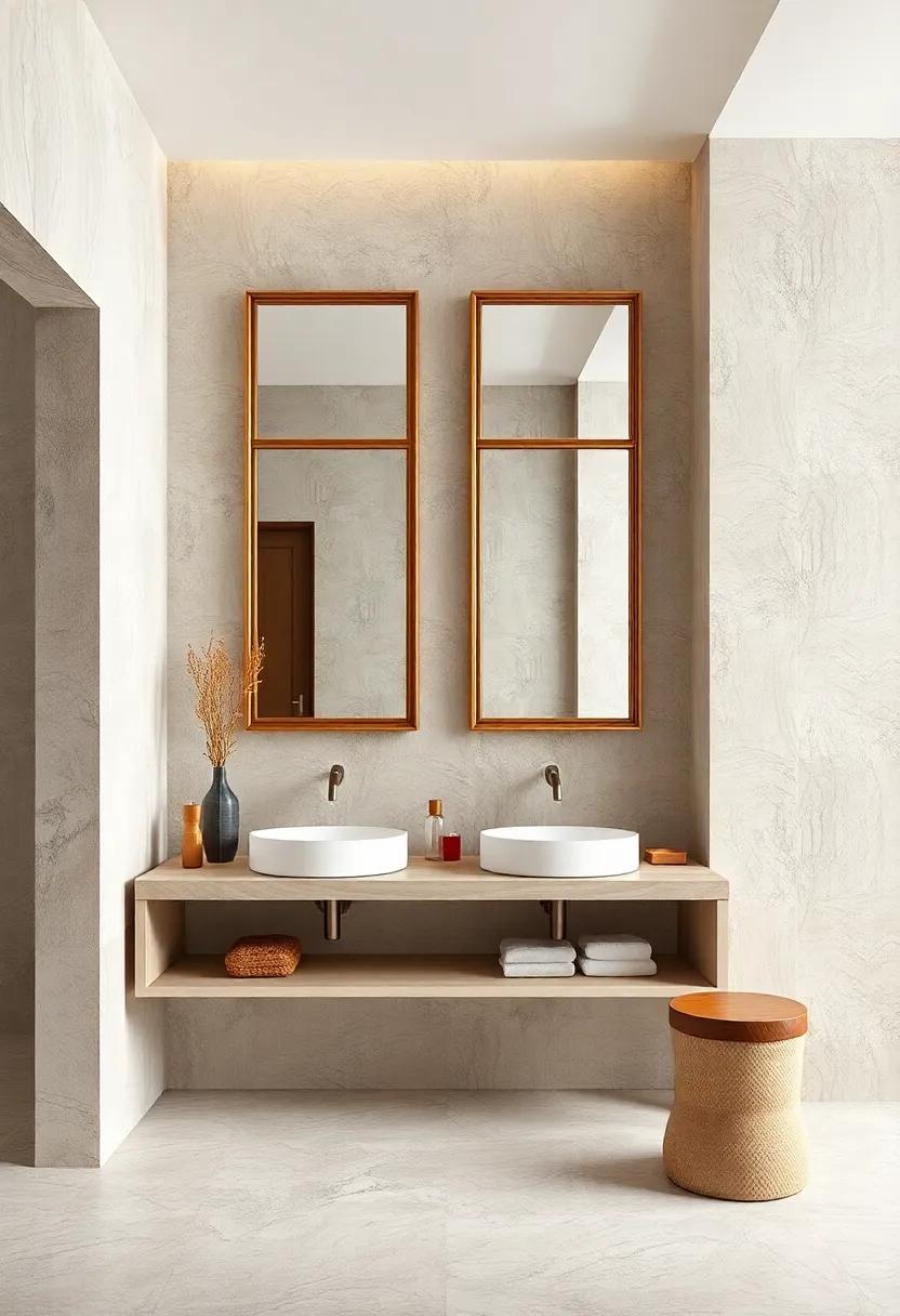 Multiple Layered Frames Offering Depth and dimension in Bathroom Mirror design
