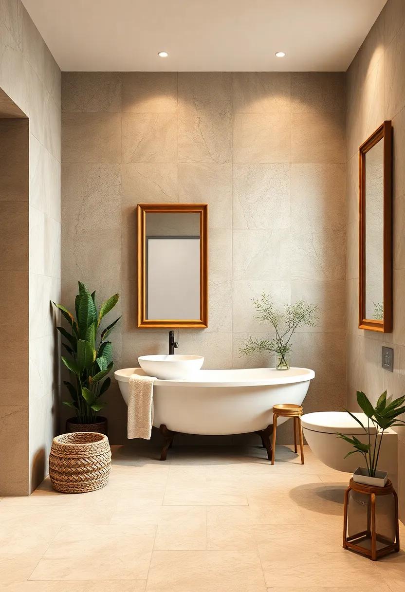 Warm Wooden Frame Mirrors Adding Natural Texture to Classic bathroom Walls