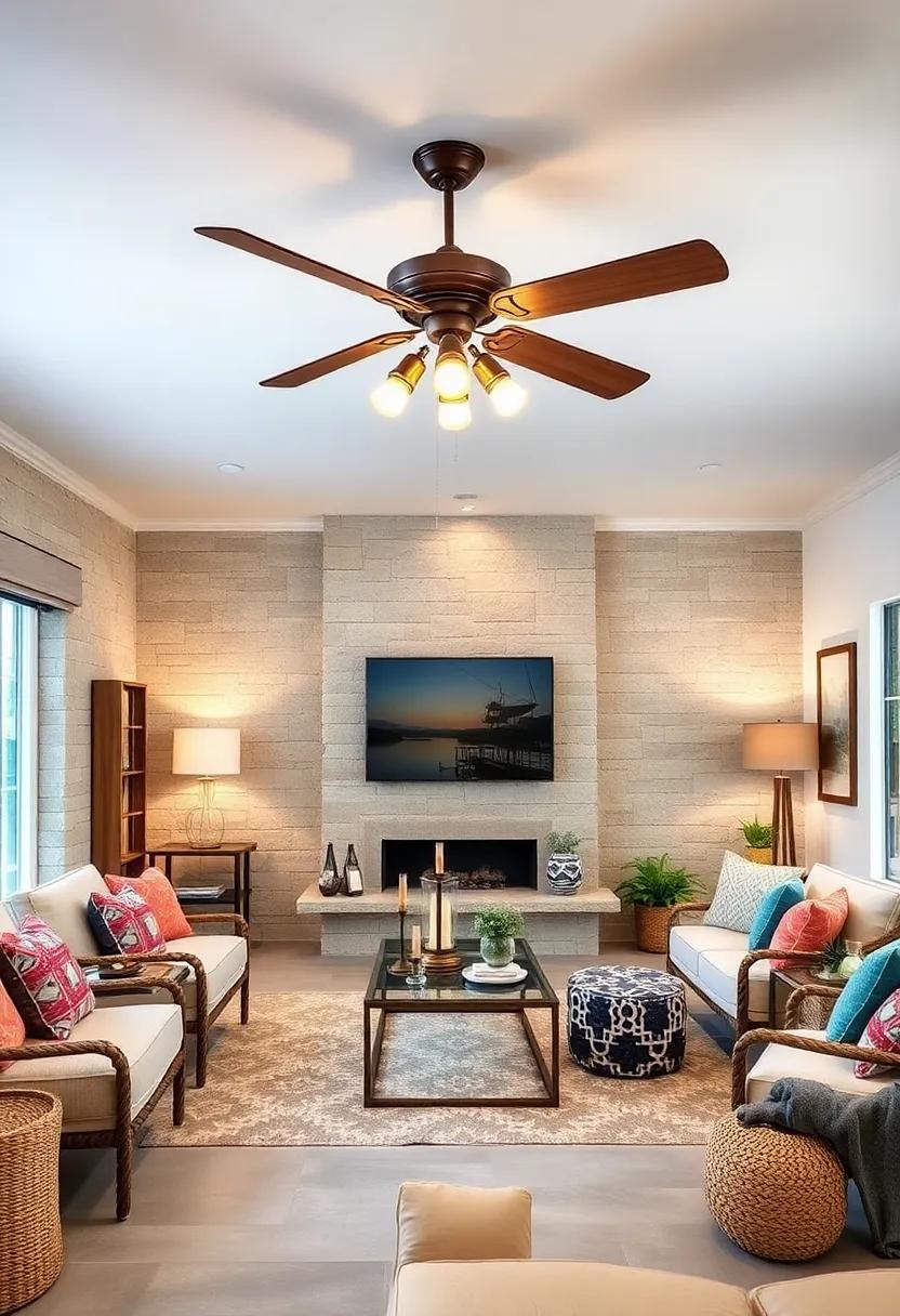 Nautical Rope Ceiling Fan Lights: Combine function and ‍style by wrapping fan blades or light fixtures in rope