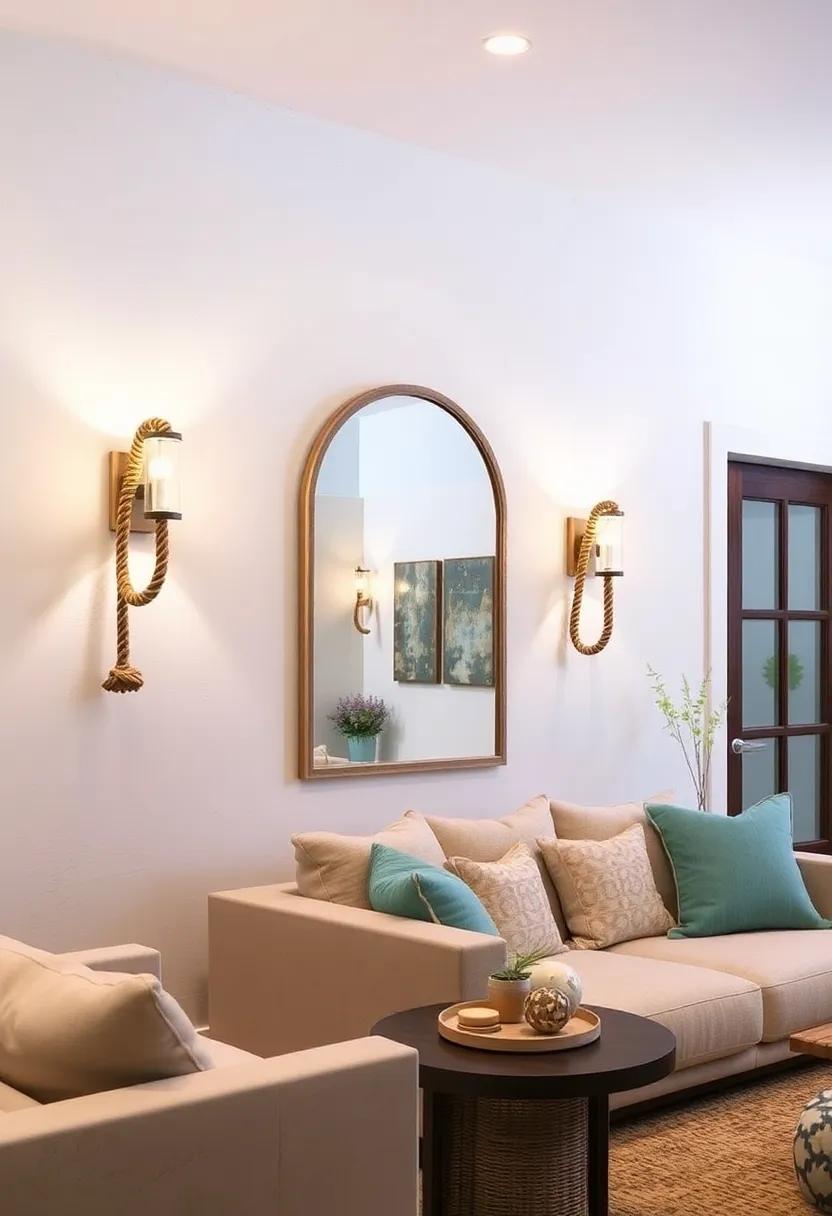Twisted Rope⁤ Wall Sconces: Mount these on either side of a mirror to create balanced, beachy‍ illumination