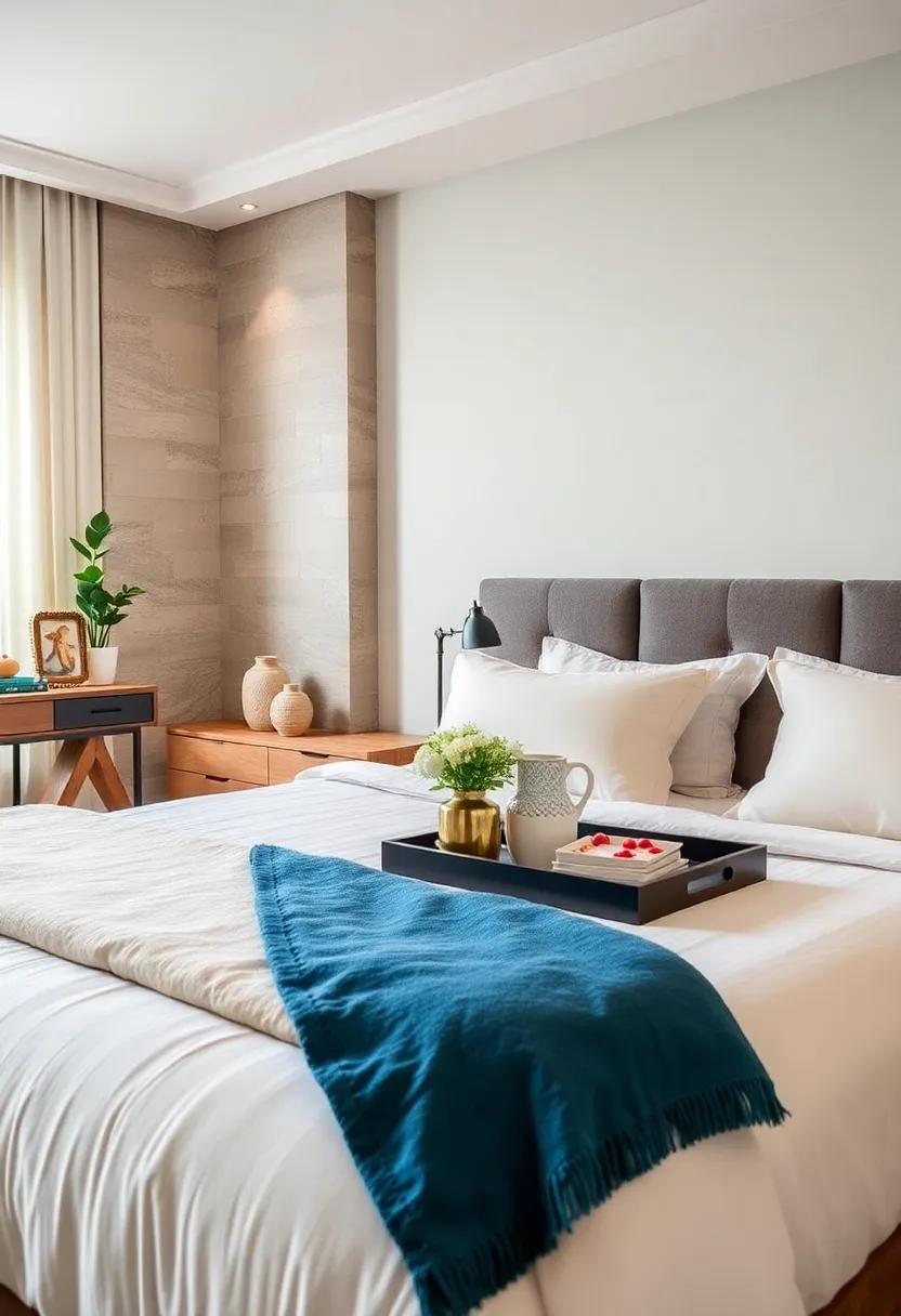 use Decorative Trays to Organize Nightstand Essentials