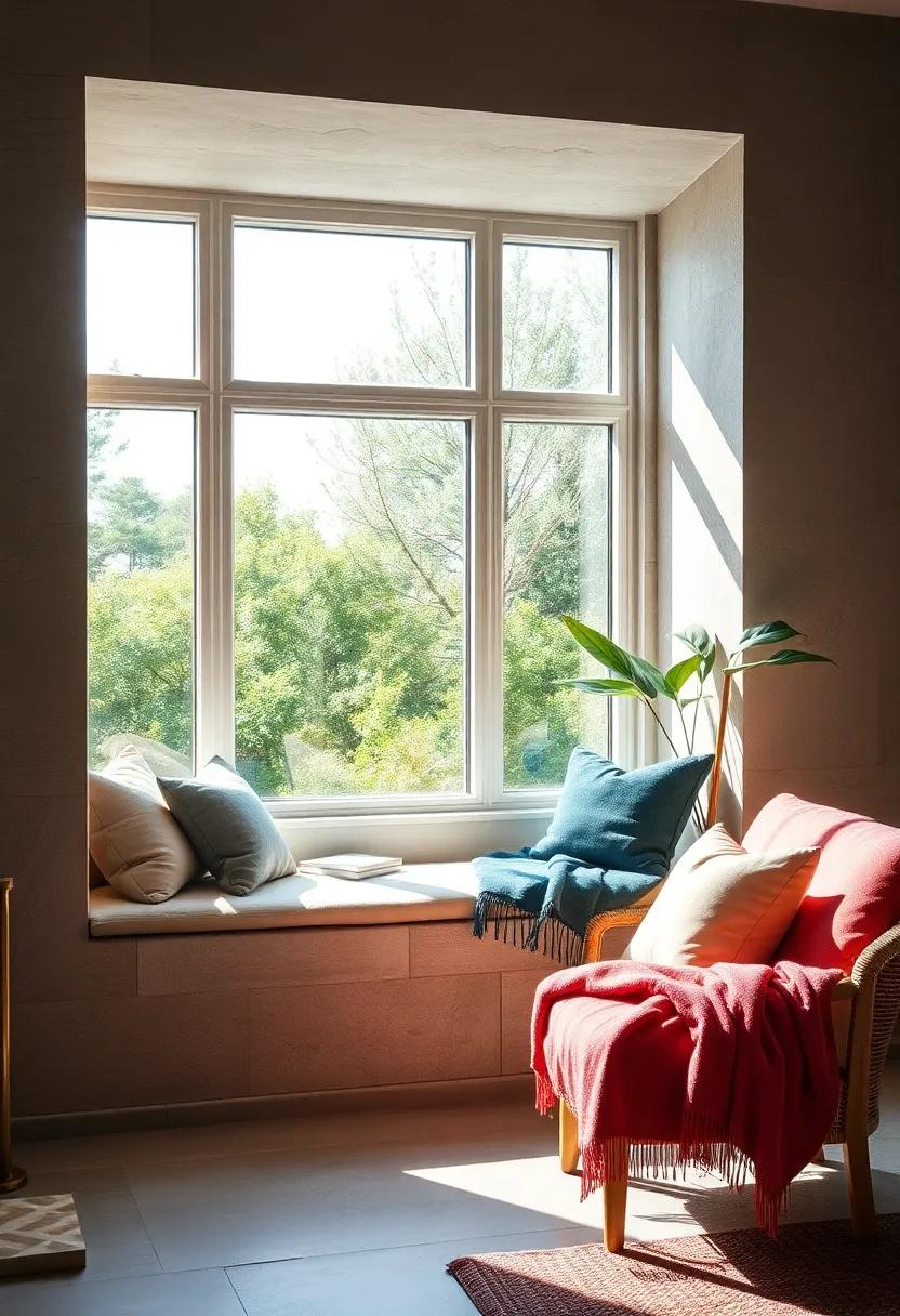 Sun-Drenched Window Seats Adorned with Plush Cushions and Soft Throws for⁤ ultimate Comfort