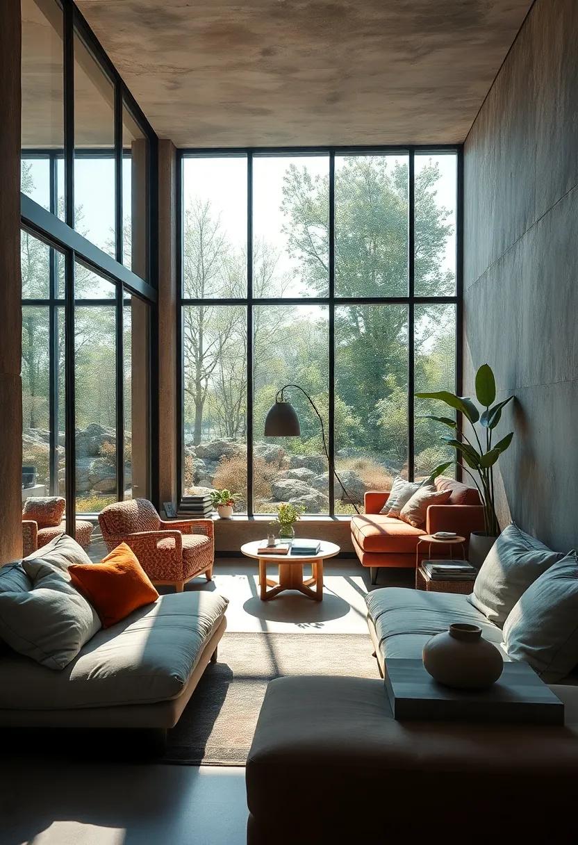 Midday Sunlight Streaming Through ‌Floor-to-Ceiling ⁤Glass Walls Illuminating⁢ a Minimalist Reading Space