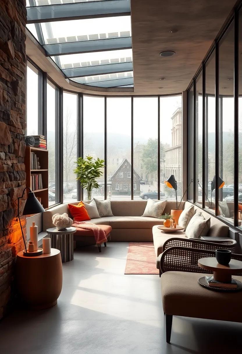 Rustic Wooden Shelves ‍Overflowing with Colorful Books and Potted Plants in Cozy Sunlit Alcoves