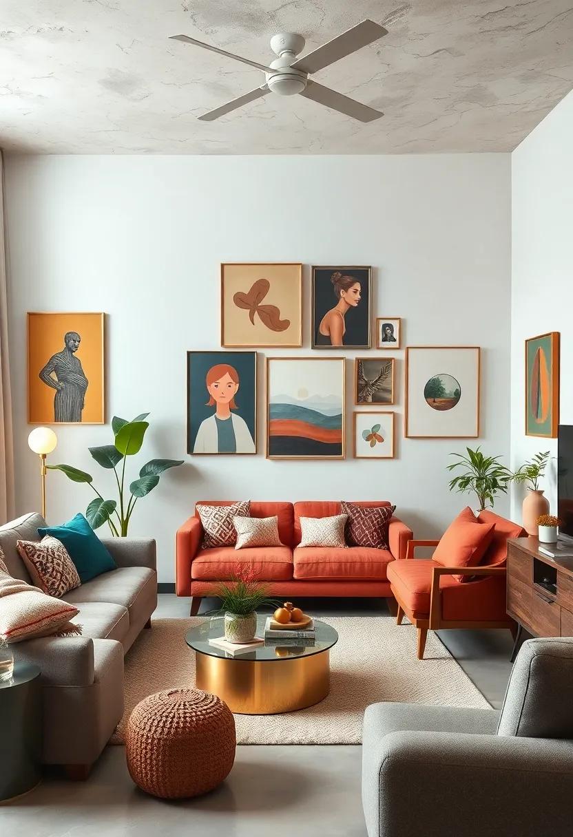 Hang mismatched artwork in gallery-style arrangements to showcase personality ⁢and‍ creativity