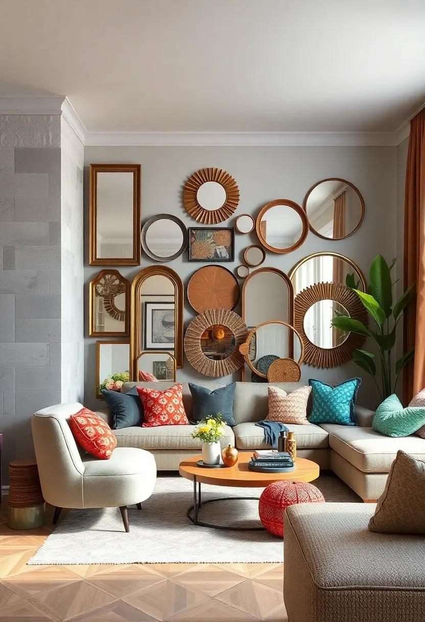 Display ⁣a collection of unique mirrors in various shapes and frames to expand and brighten ‌your rooms