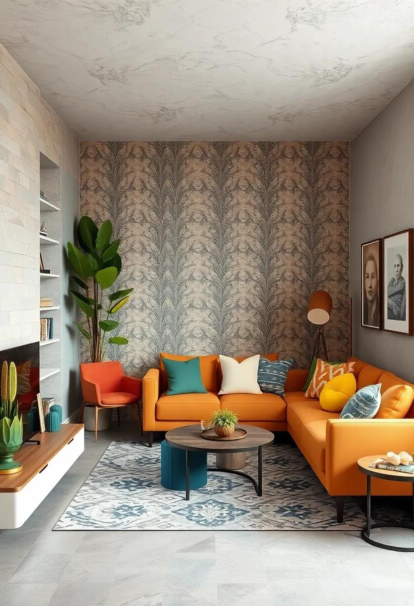 Use ⁣patterned wallpaper ​or removable decals on small walls‌ for bursts of ⁢personality