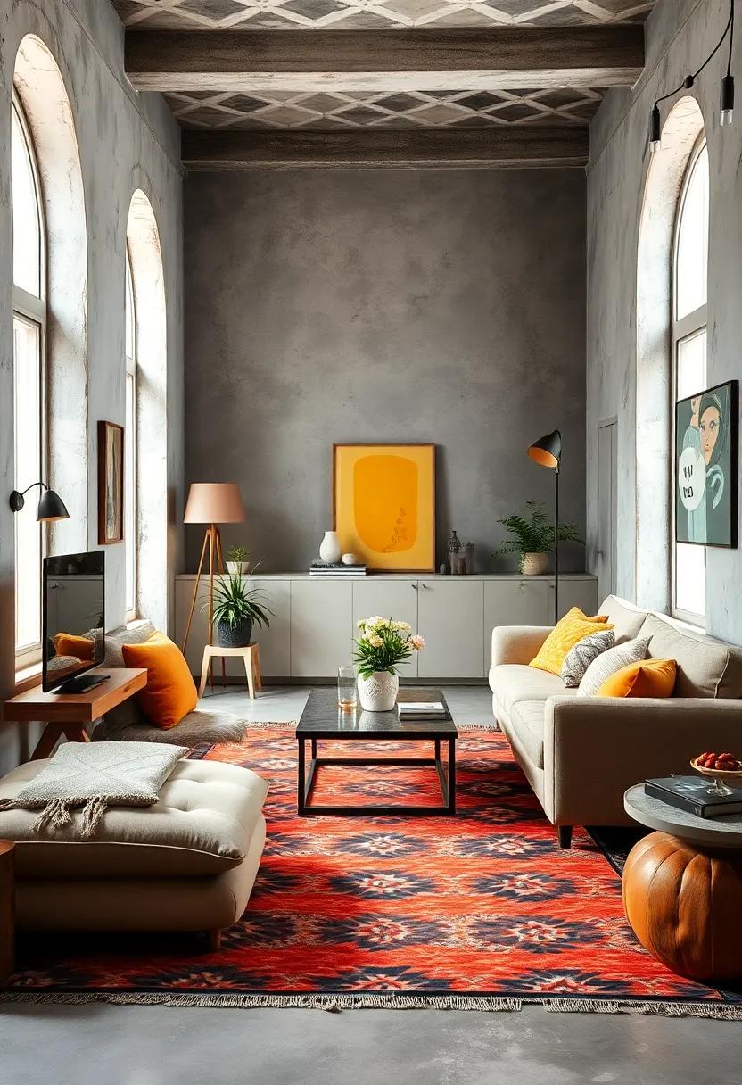 incorporate bold patterned ⁣rugs to add‍ warmth ⁤and visual ⁣interest to compact ​floors