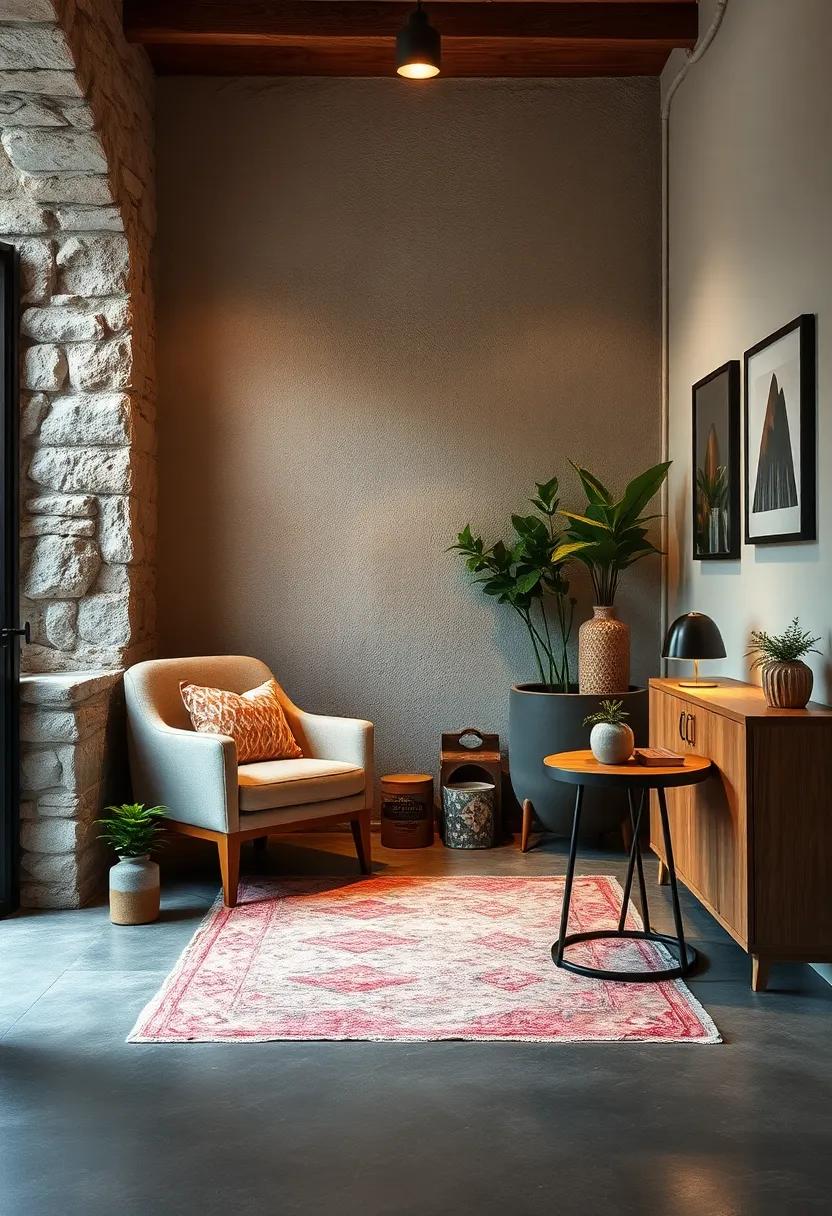 Create a cozy nook⁤ with a⁢ vintage armchair paired ⁢with ⁢a modern side table for reading or relaxing