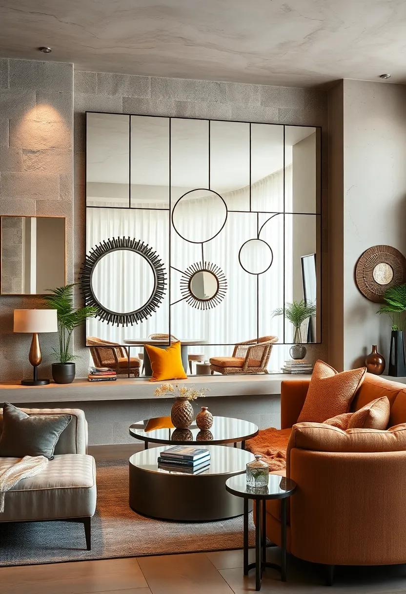 reflective Geometry Embracing Bold Shapes and ⁣Lines in Eclectic Mirror Artistry for Dynamic Wall Installations