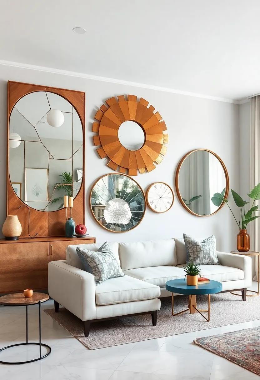 Eclectic Mirror ⁣Surfaces ⁢With Antiqued and Cracked Glass⁣ Adding Character and Vintage Appeal to ⁤Interiors