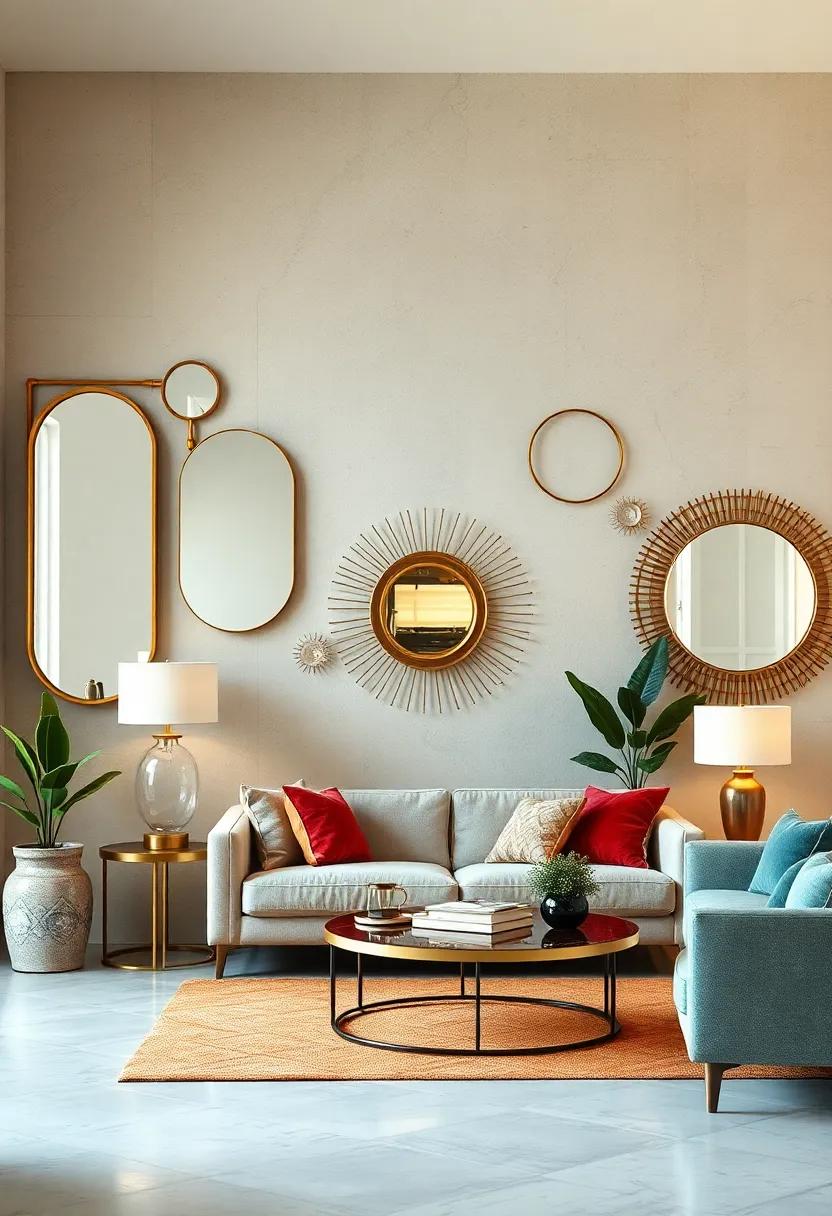 Oversized Statement Mirrors with Unique ‌Shapes Acting as Bold ⁤Centerpieces ⁣for⁢ Living Rooms⁣ or Foyers