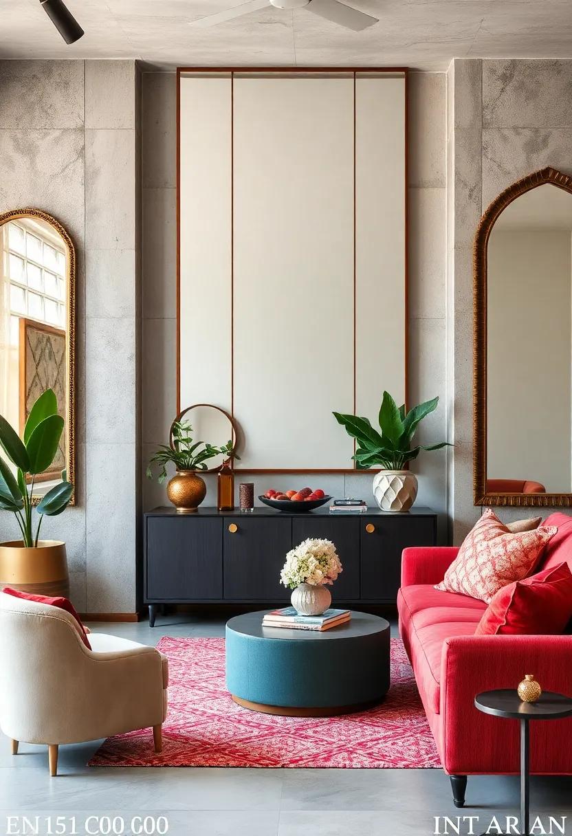 Mirrors Framed with Fabric ‌or ⁣Leather Elements to Introduce Unusual Textures and Warmth