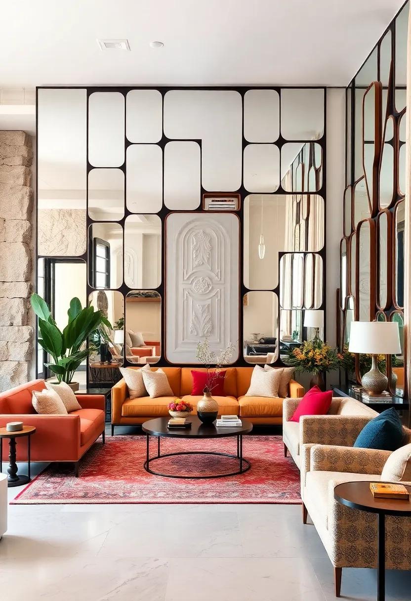 Mirror ⁤Walls Combining⁢ Irregular⁣ Shapes⁤ to Amplify Light and Expand⁢ Spatial Perceptions Dramatically