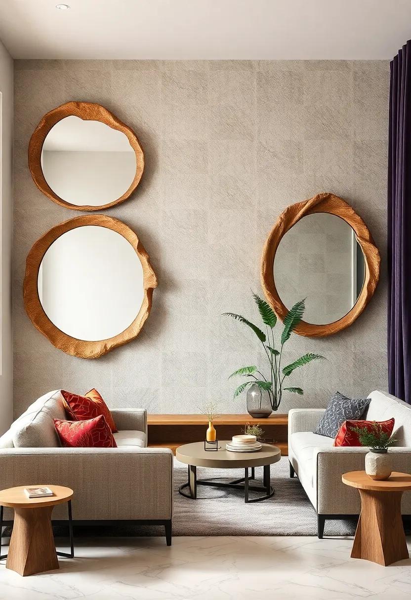 natural Stone-Edged Mirrors Bringing Earthy Elegance and Textural Harmony‌ to Contemporary ⁢Eclectic Designs