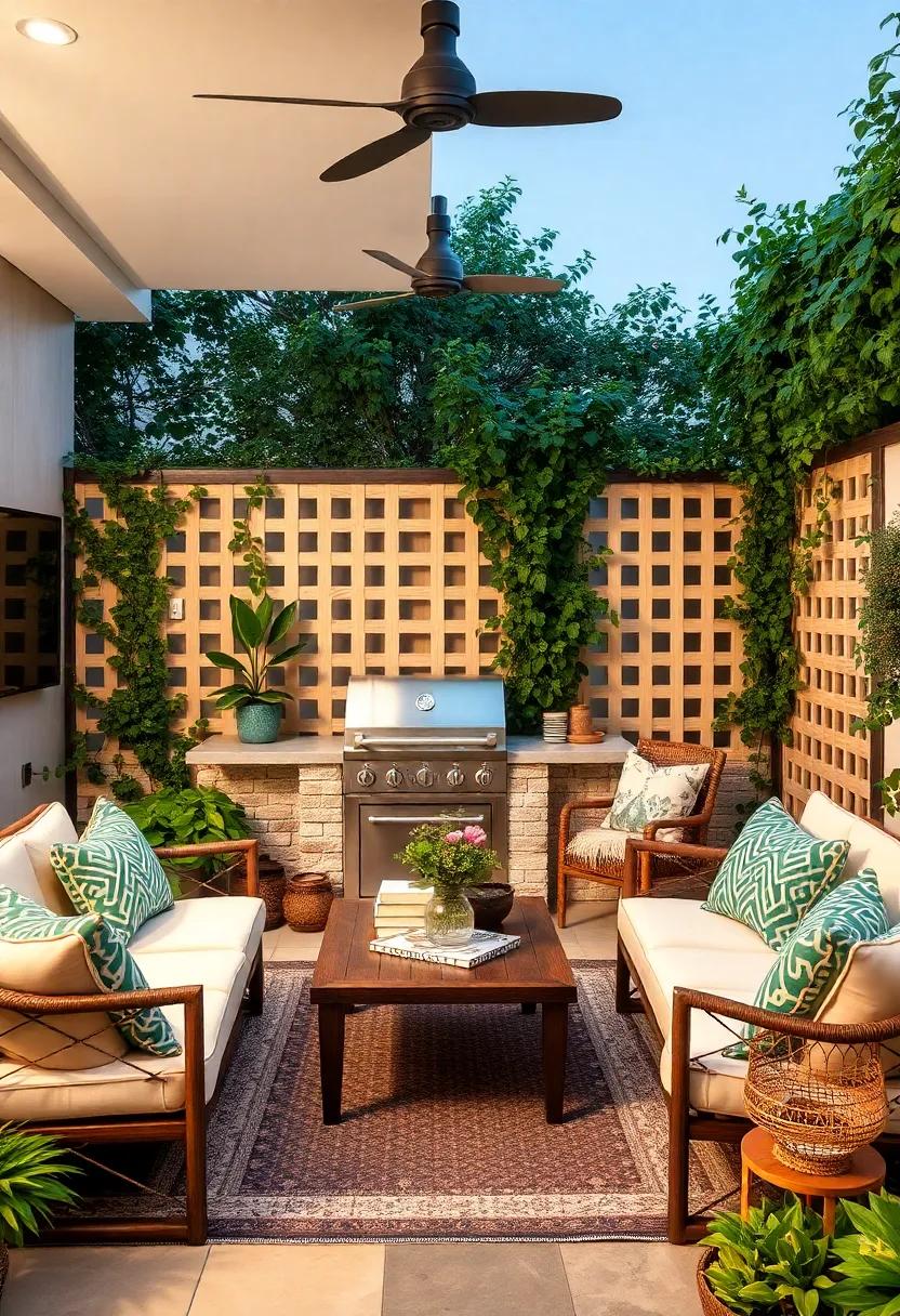 Lattice Panels with Climbing ⁢Vines: Define your space with delicate lattice fences intertwined with⁤ ivy or‌ flowering vines for a ‍natural, cozy feel