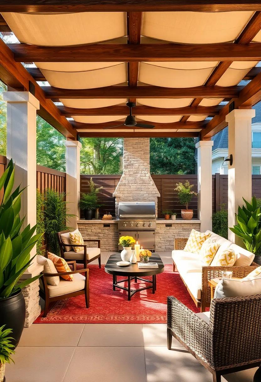 Pergola-Integrated Fencing: Combine fencing with⁤ a pergola structure to frame your BBQ area while providing partial⁢ shade and height