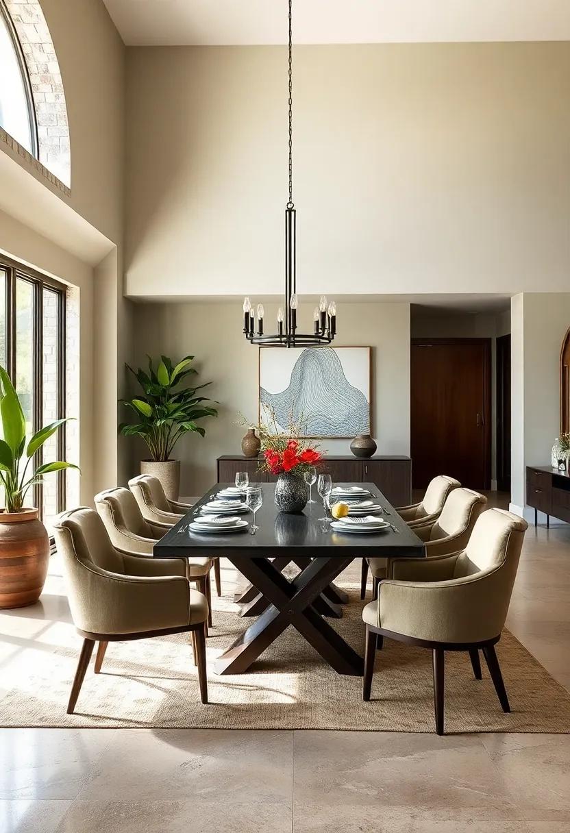 Earthy Olive Greens with Cream Tones Infusing Dining Spaces with Organic Warmth and Balance