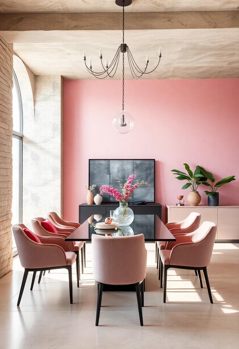 Elegant Plum and Soft Blush Pairing Crafting Sophisticated and Inviting Dining Spaces