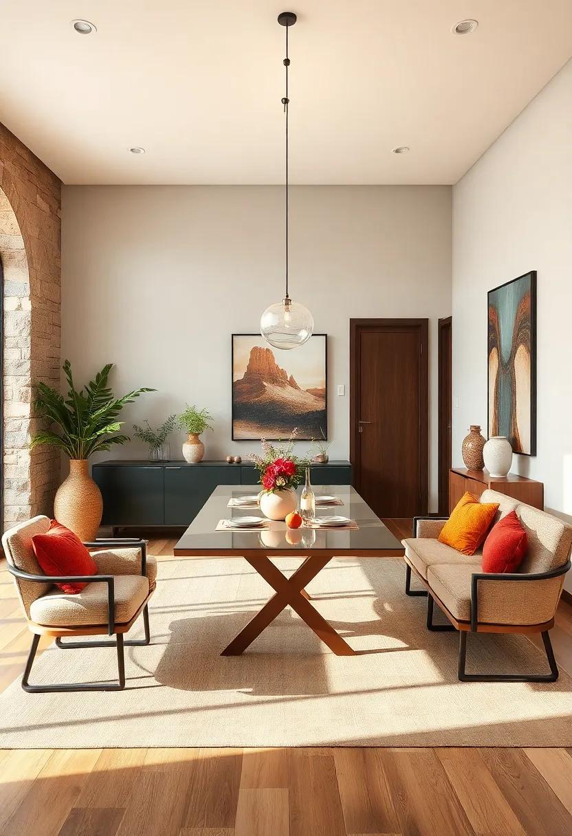 harmonious Blends of Warm earth Tones Bringing Cozy Elegance to Modern Dining Rooms