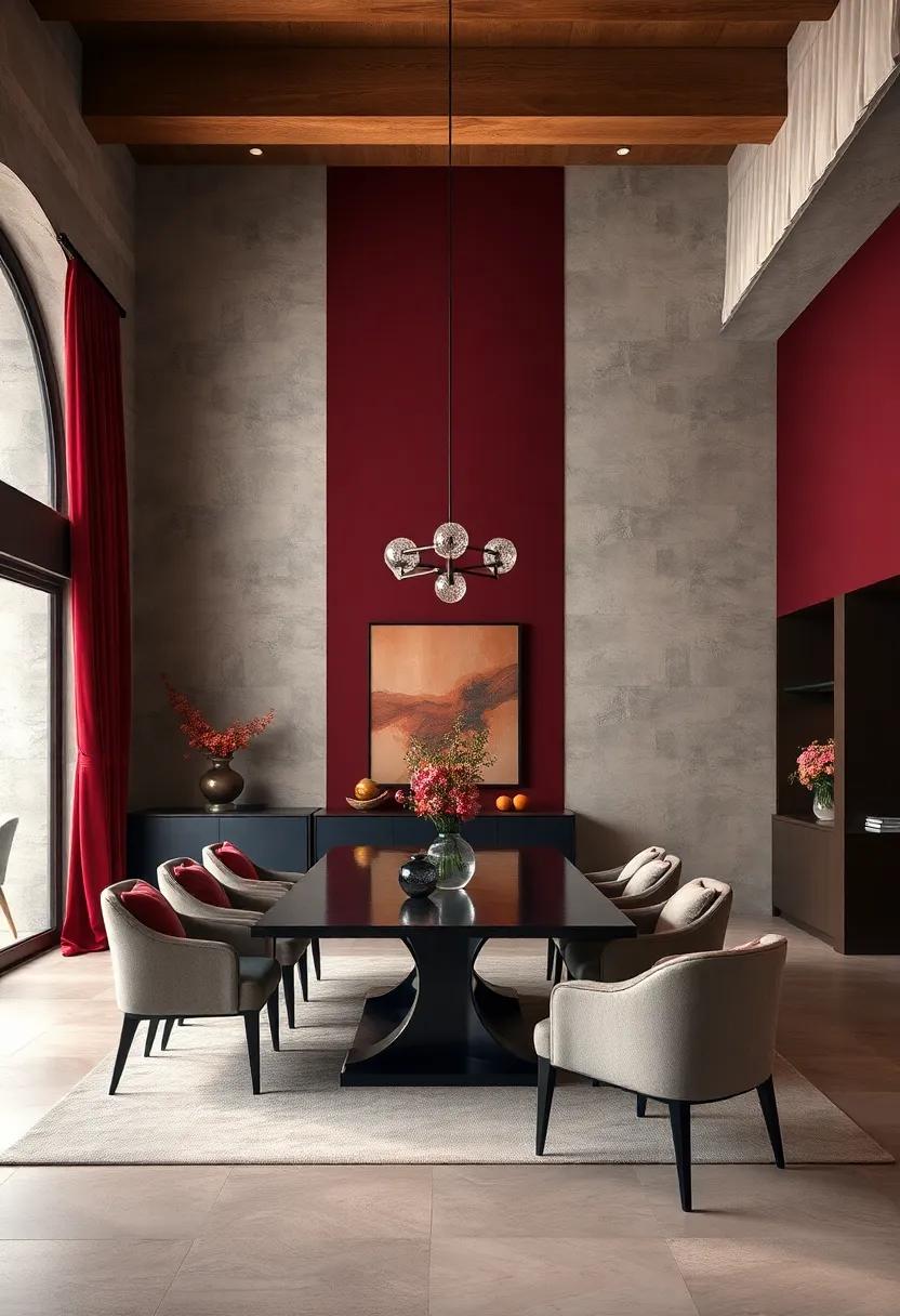 Rich Burgundy and Deep Navy Combinations Conveying Dramatic and Bold Statements