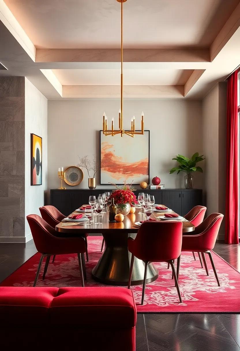 Saturated Reds and Golds Combining to Create Opulent and Festive Dining Settings