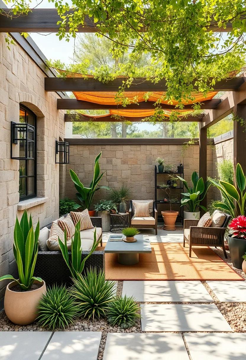 incorporate​ shade structures or pergolas to protect sensitive ⁣plants from ‍harsh sun