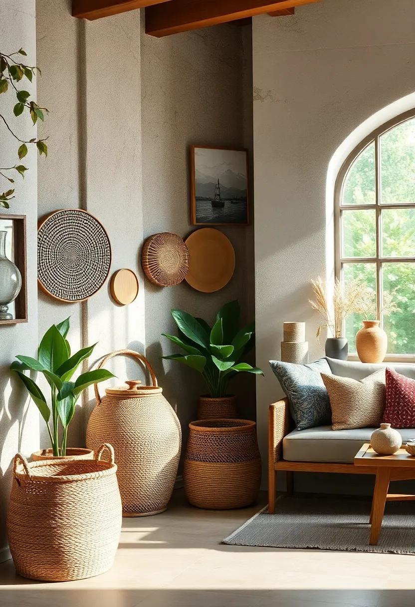 Choose woven baskets in ‍various shapes and sizes for functional storage that feels rooted⁢ in nature