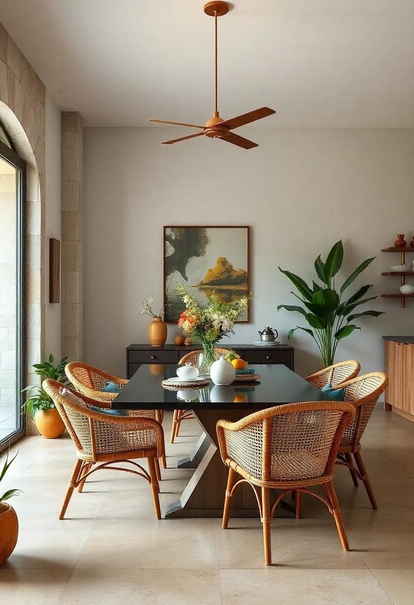 Swap out traditional ⁢dining⁢ chairs⁣ for rattan or cane seats that‍ bring an airy, outdoor vibe indoors