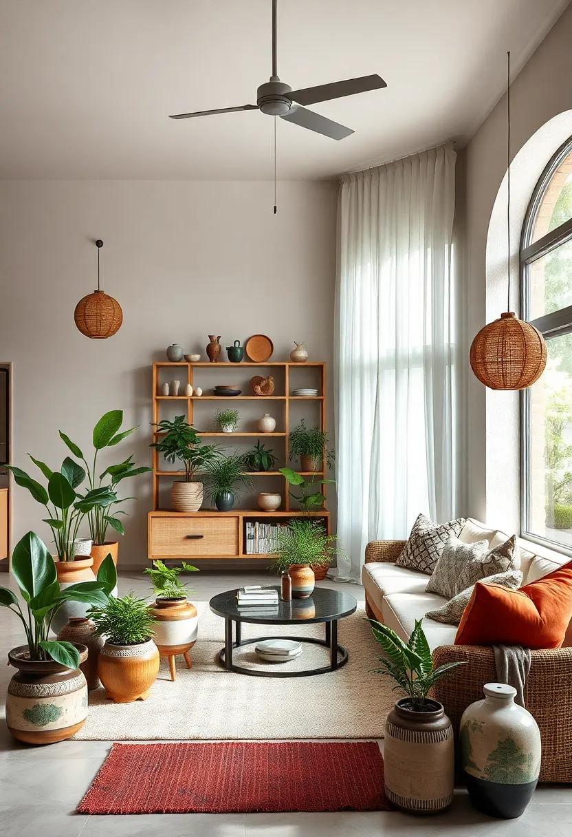 Blend stoneware ‌pottery⁢ and ceramic planters for⁢ an artisanal,earthy appeal in your décor