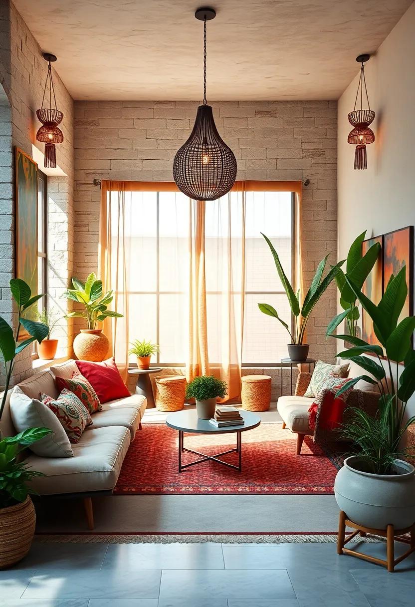 Add indoor plants to bring freshness and soften ‍the eclectic vibe