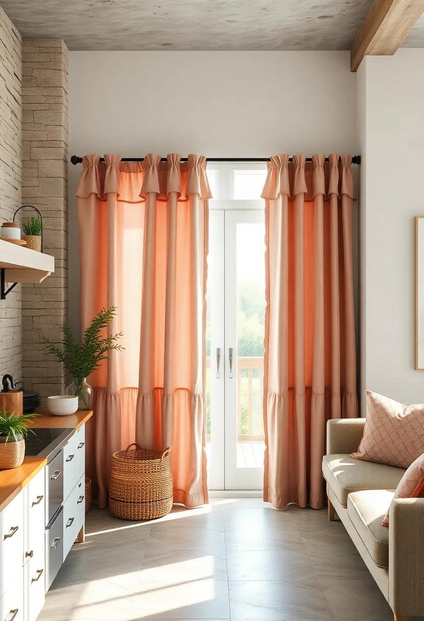 Cottage-style Curtains Featuring ⁣Ruffled Edges