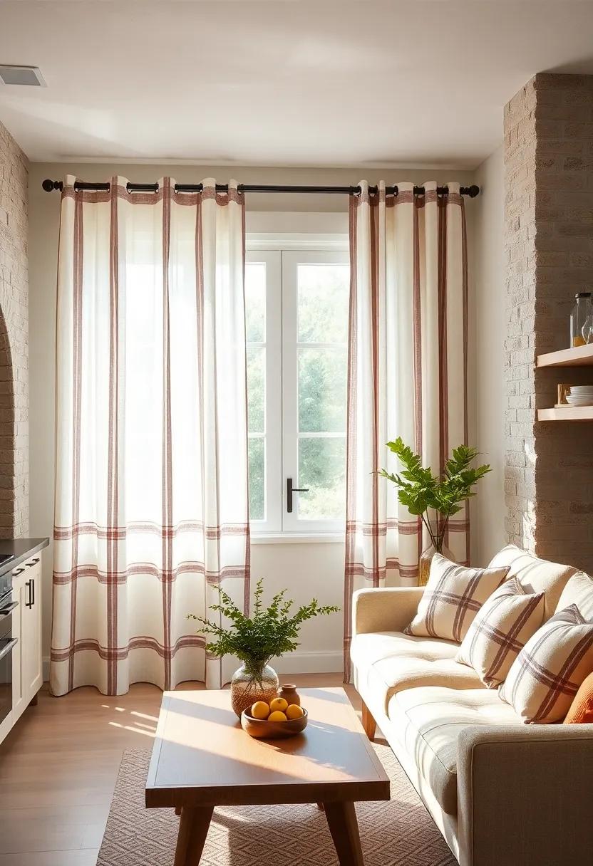 Cotton ‍Blend Curtains with Subtle ‌Stripes
