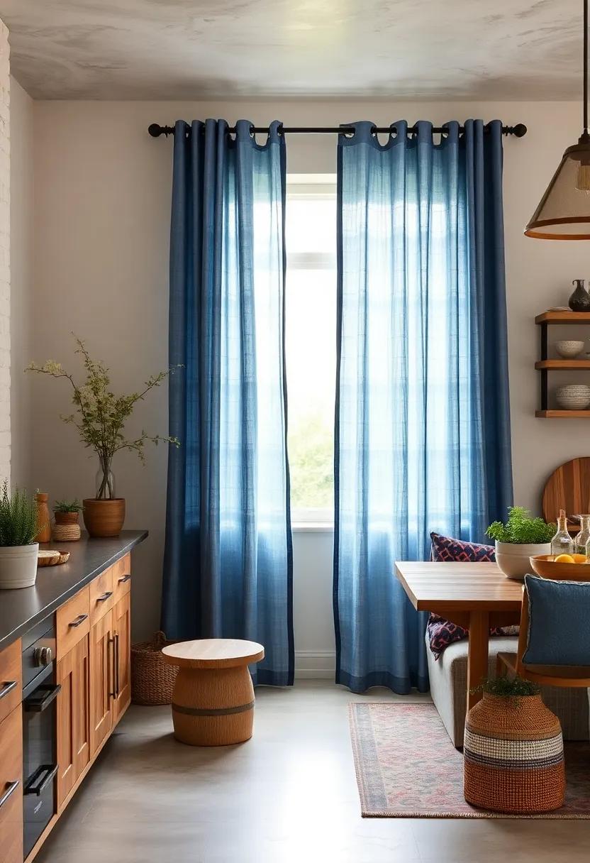 Hand-Dyed Indigo Cotton ​Curtains for ⁢a Rustic Touch