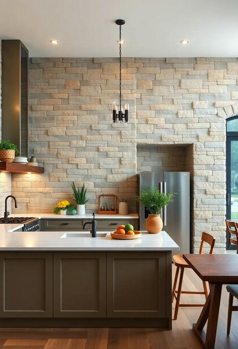 Mixing smooth quartz countertops ‌with natural stone walls to blend ​modern⁢ and rustic styles seamlessly