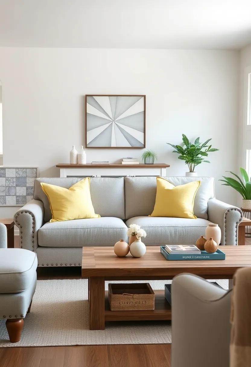 Pale Lemon Throw Pillows on a Cozy Farmhouse loveseat