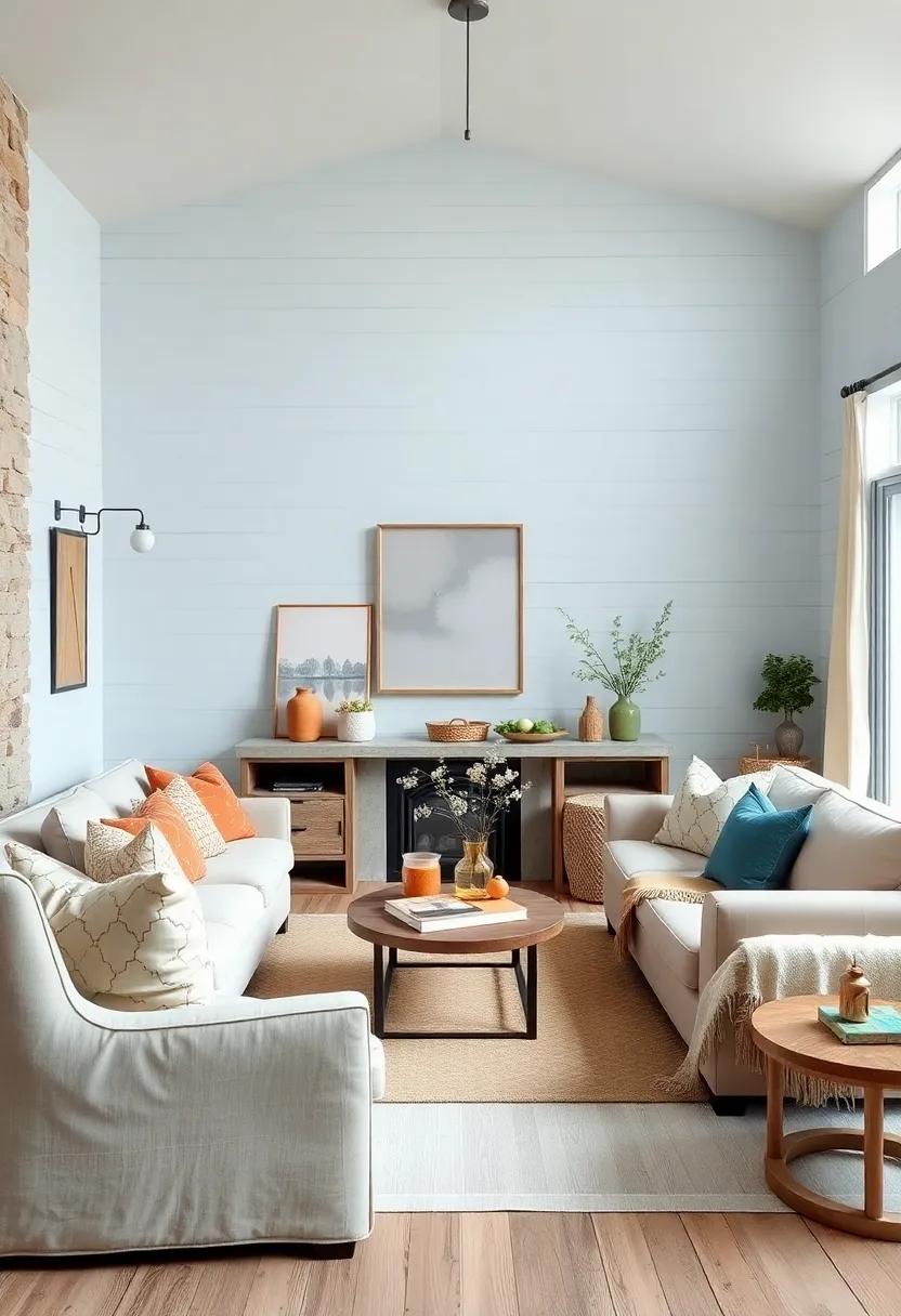 Sky-Blue Shiplap Walls and Cozy Neutral Textiles