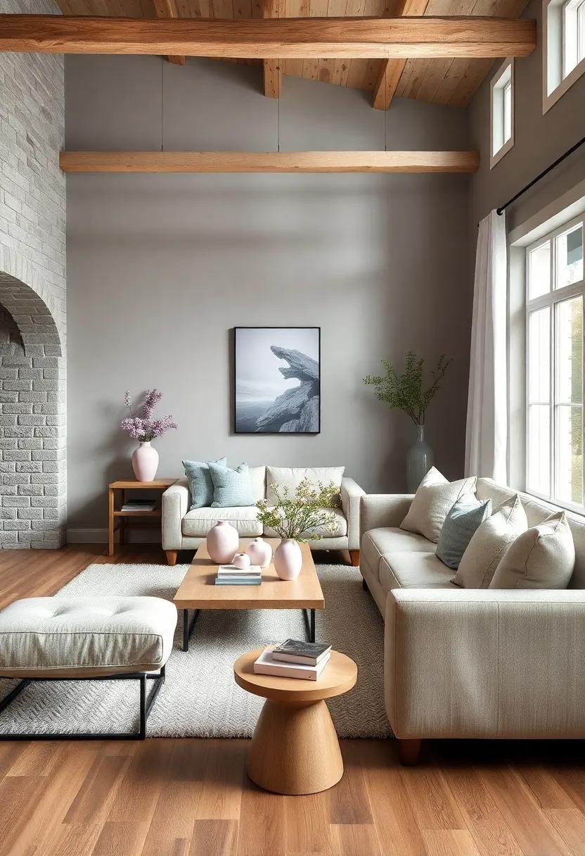 Warm Gray walls with Subtle Lilac Decorative Vases