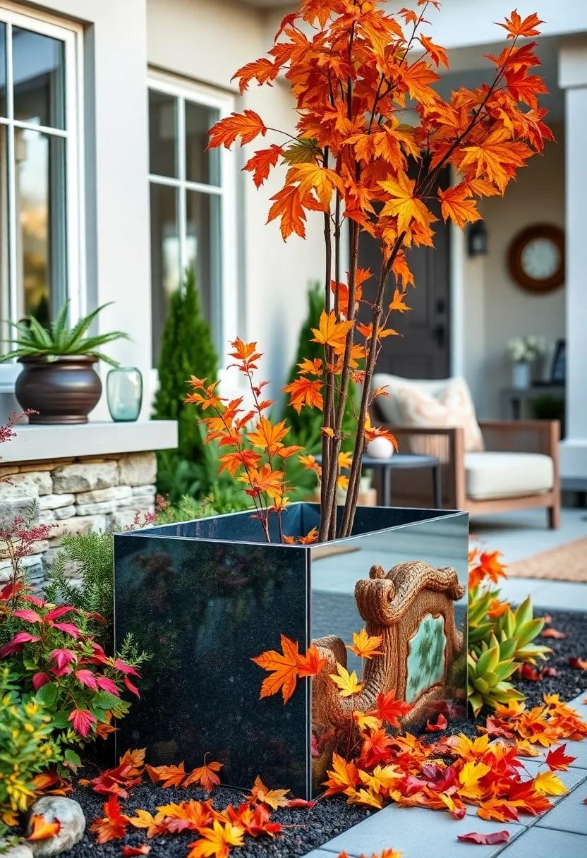 A Vibrant ⁢Infinity Mirror ​Planter Glowing Amid Colorful‍ Flowers With Dappled Sunlight And ‌Gentle⁤ Shadows