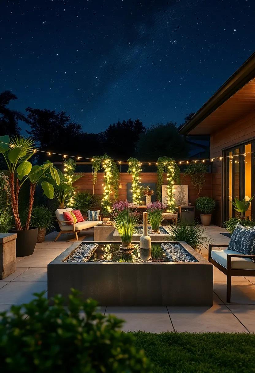 The Magic​ of ‍An‌ Infinity Mirror Planter Illuminated ⁢By ‌Twinkling‍ Fairy Lights under Starry Night Sky